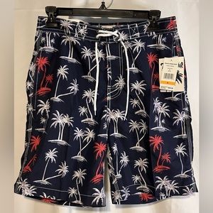 Trunks Surf & Swim Co. Mens Swim Shorts, US Size S Liner Blue Palm Trees